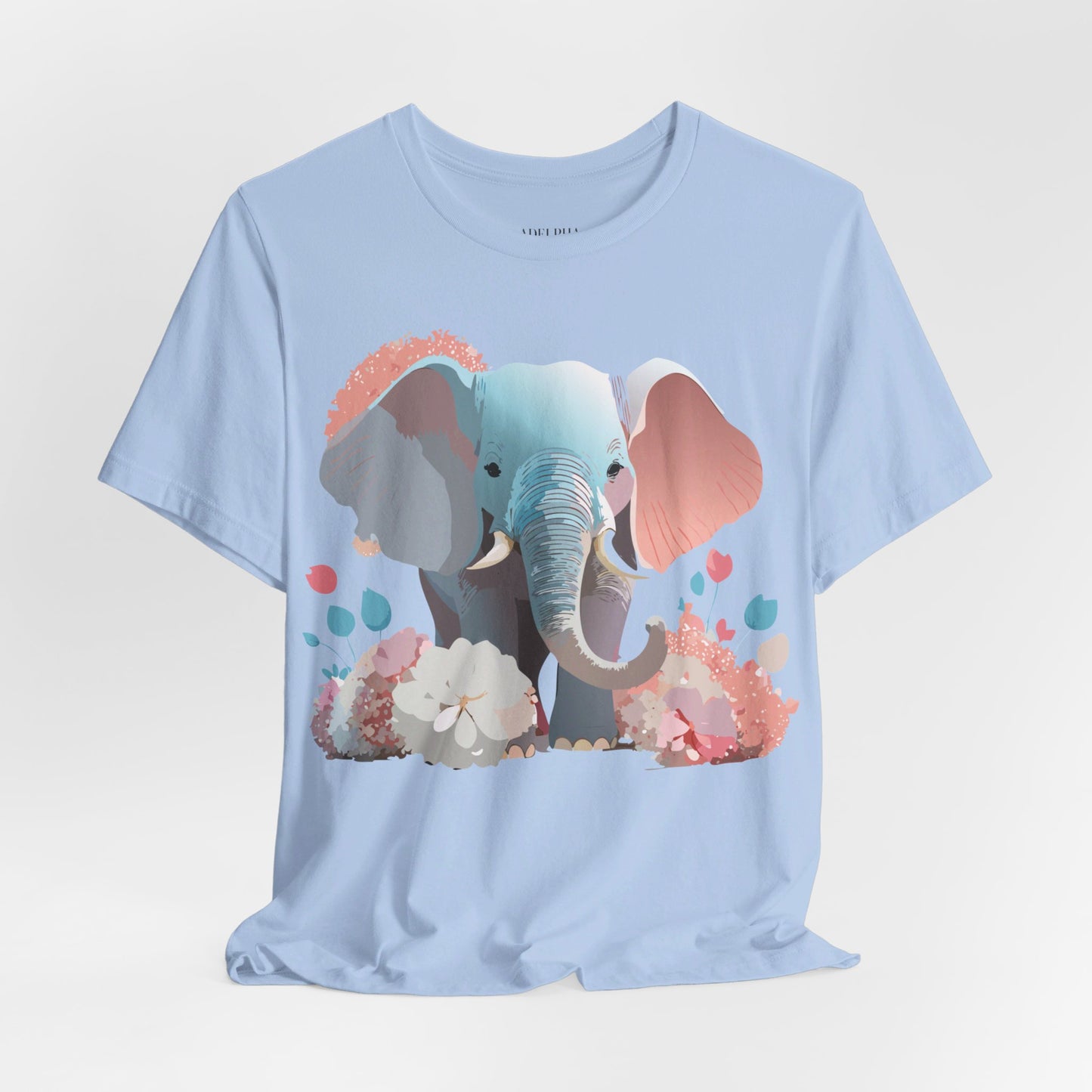 T-shirt en coton naturel avec motif éléphant