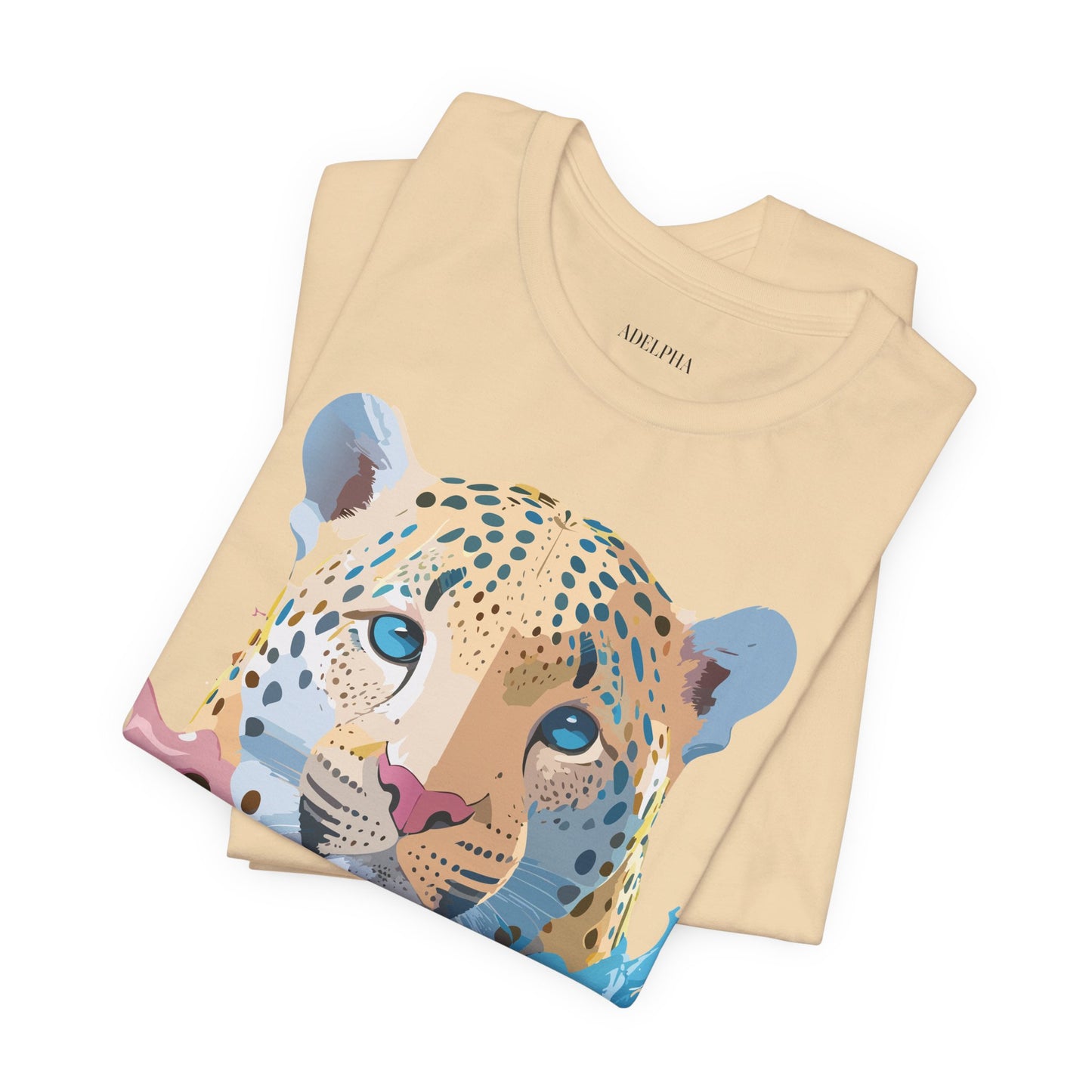 Natural Cotton Tee Shirt with Cheetah