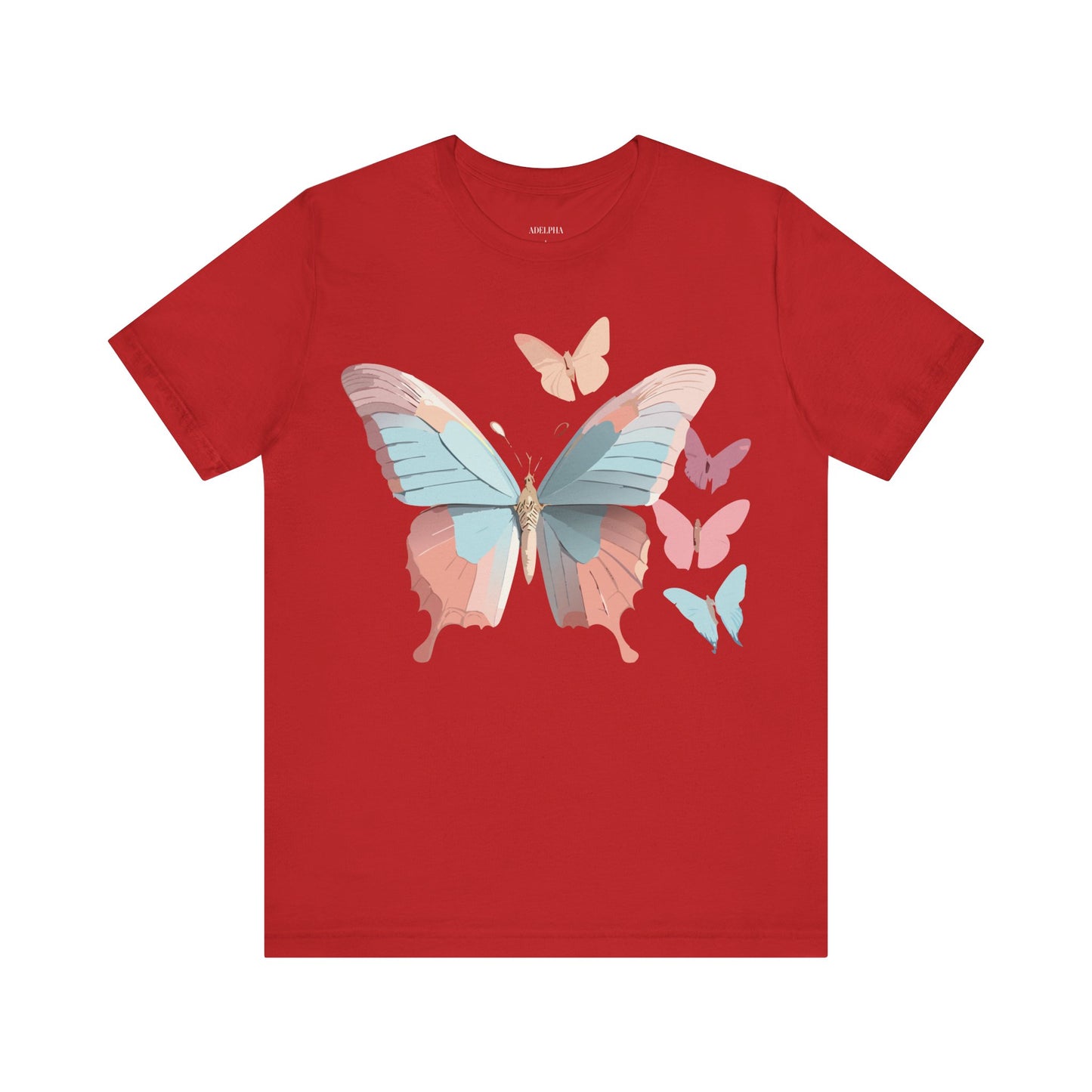 Natural Cotton Tee Shirt with Butterfly