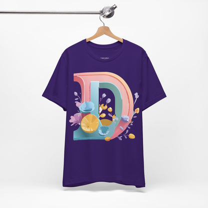 Natural Cotton Tee Shirt - Letters Collection - D Printify