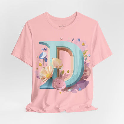 Natural Cotton Tee Shirt - Letters Collection - D Printify