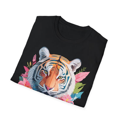 Tiger Print Unisex Softstyle T Shirt Short Sleeve Gildan 64000 Tee