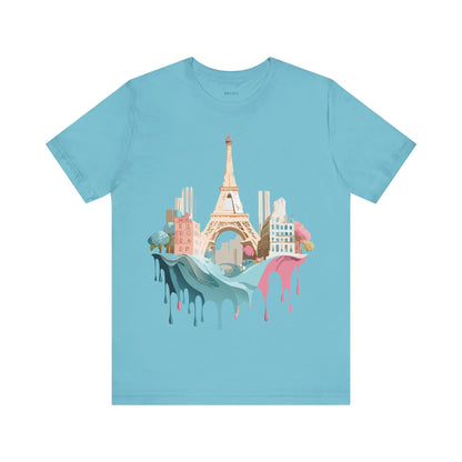 Natural Cotton Tee Shirt - Beautiful Places Collection - Paris Printify