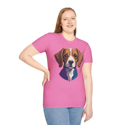 Dog Shirt Unisex Animal Print Tee Softstyle 100 Percent Cotton Gildan 64000