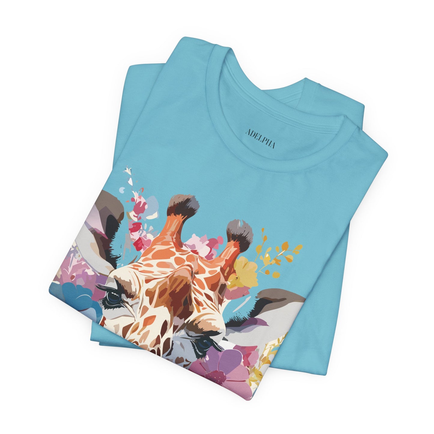 Natural Cotton Tee Shirt with Giraffe