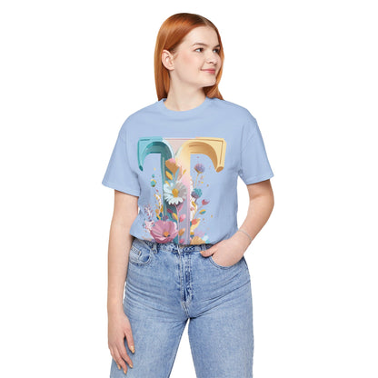 Natural Cotton Tee Shirt - Letters Collection - T Printify