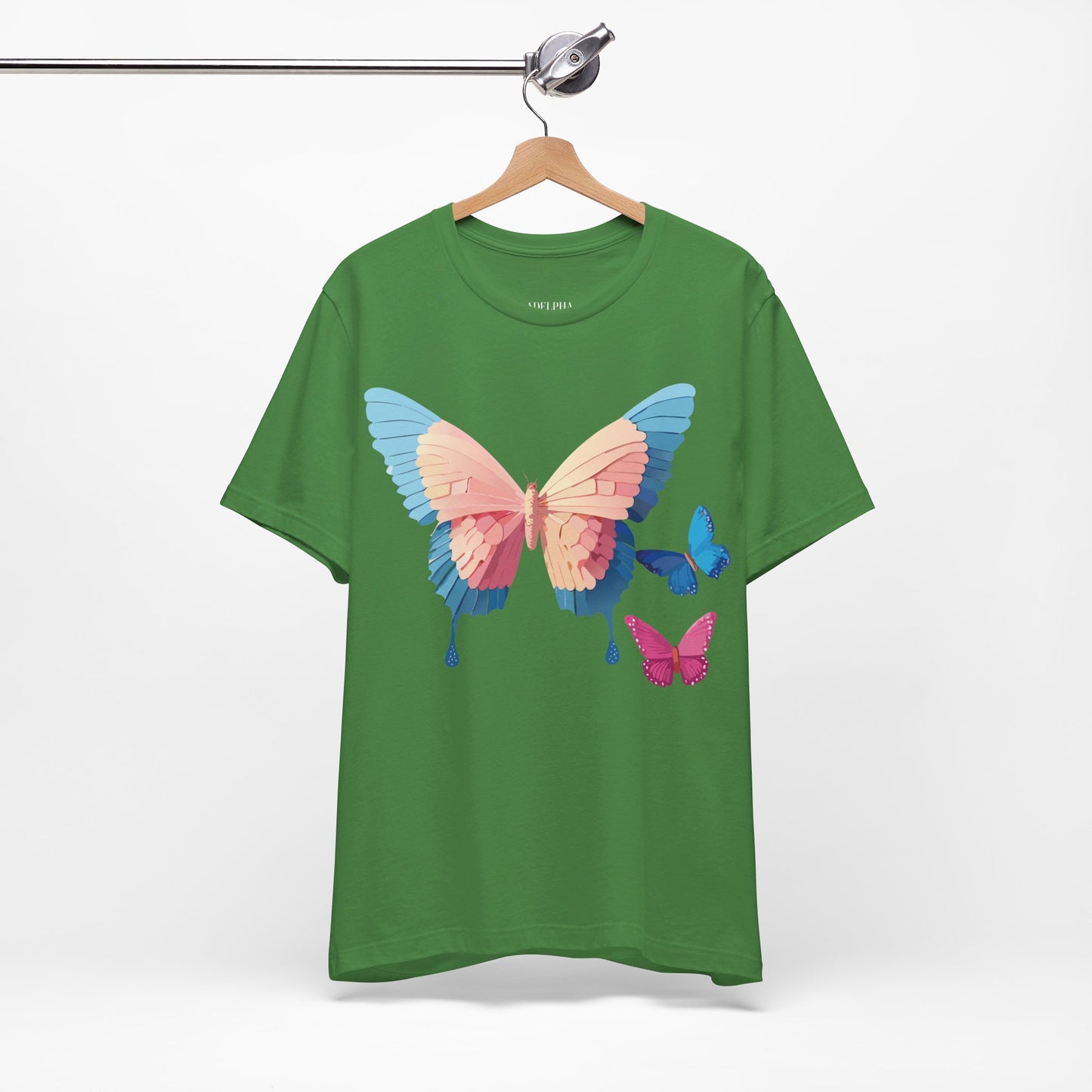 T-Shirt aus natürlicher Baumwolle mit Schmetterling