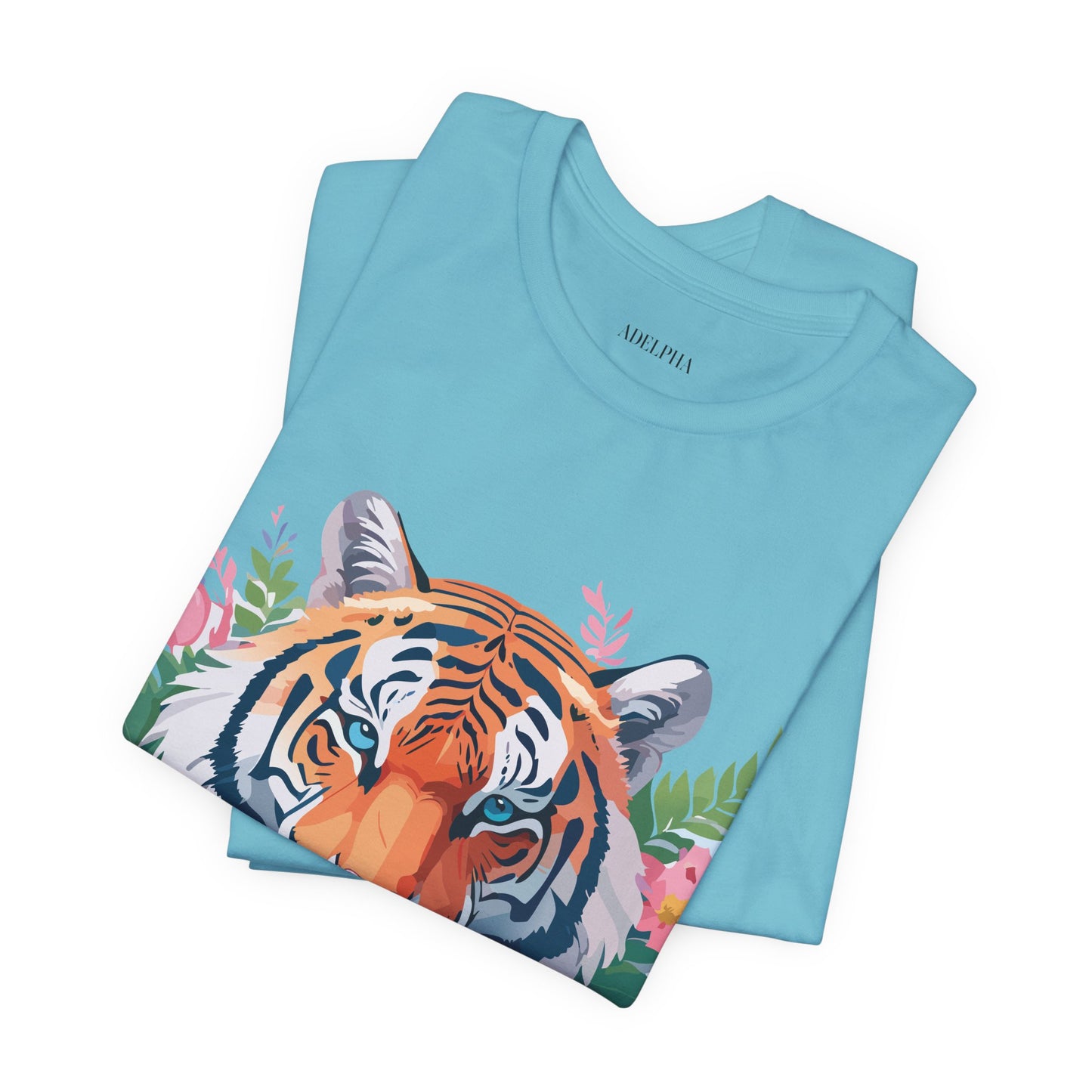 Natural Cotton Tee Shirt with Tiger