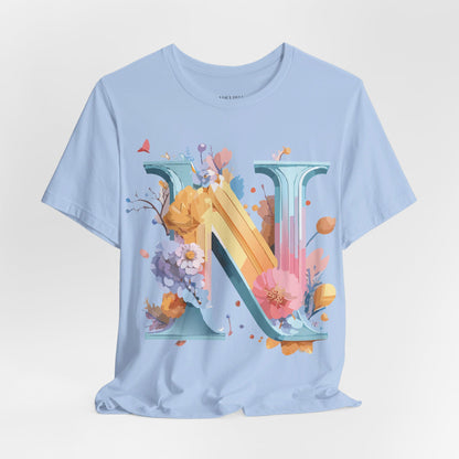 Natural Cotton Tee Shirt - Letters Collection - N Printify
