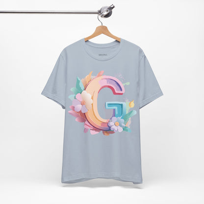 Natural Cotton Tee Shirt - Letters Collection - G Printify