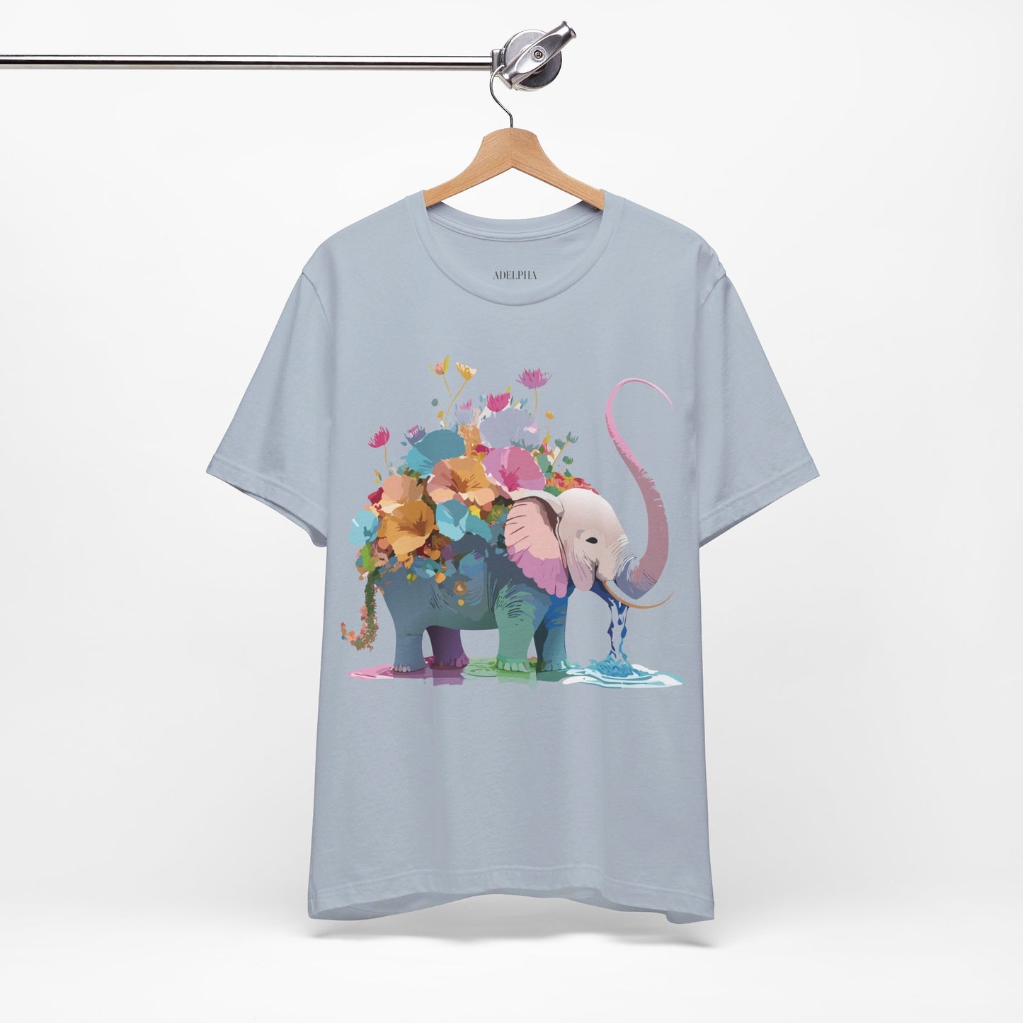 Natural Cotton Tee Shirt with Elephant