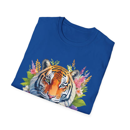 Tiger Print Unisex Gildan Softstyle Tee 64000 100 Percent Ring Spun Cotton