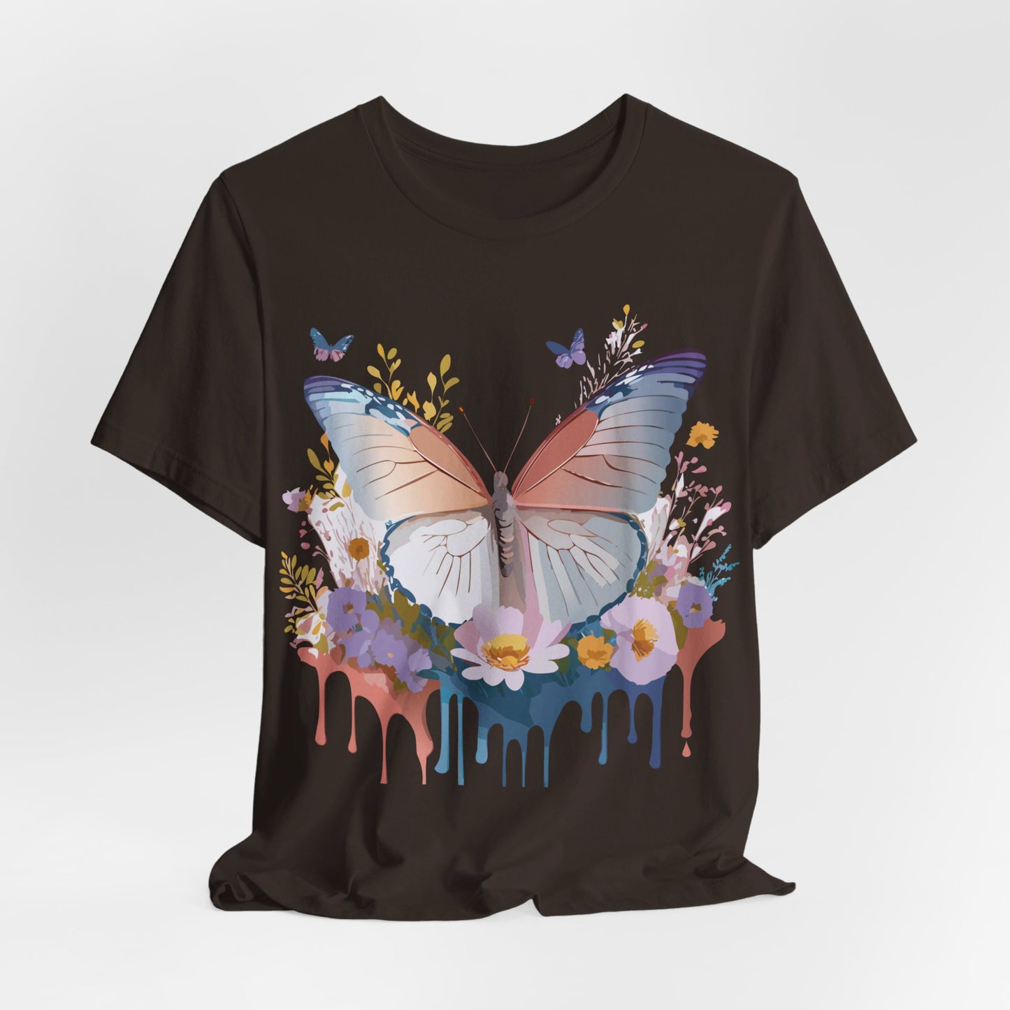 Natural Cotton Tee Shirt with Butterfly