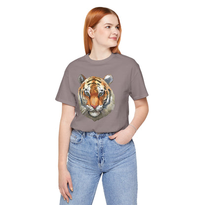 Wild Tiger Face Graphic T-Shirt Unisex Cotton Animal Design Wildlife Tee 1