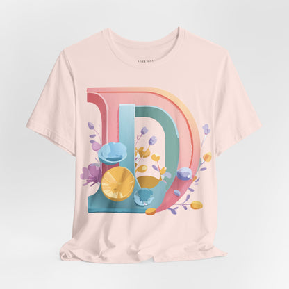 Natural Cotton Tee Shirt - Letters Collection - D Printify