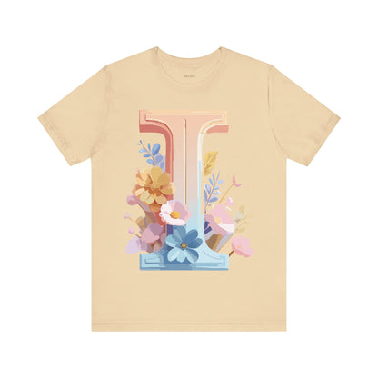 Natural Cotton Tee Shirt - Letters Collection - I Printify