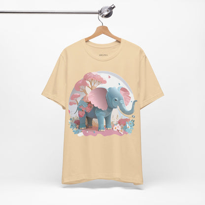 Natural Cotton Tee Shirt with Elephant Printify
