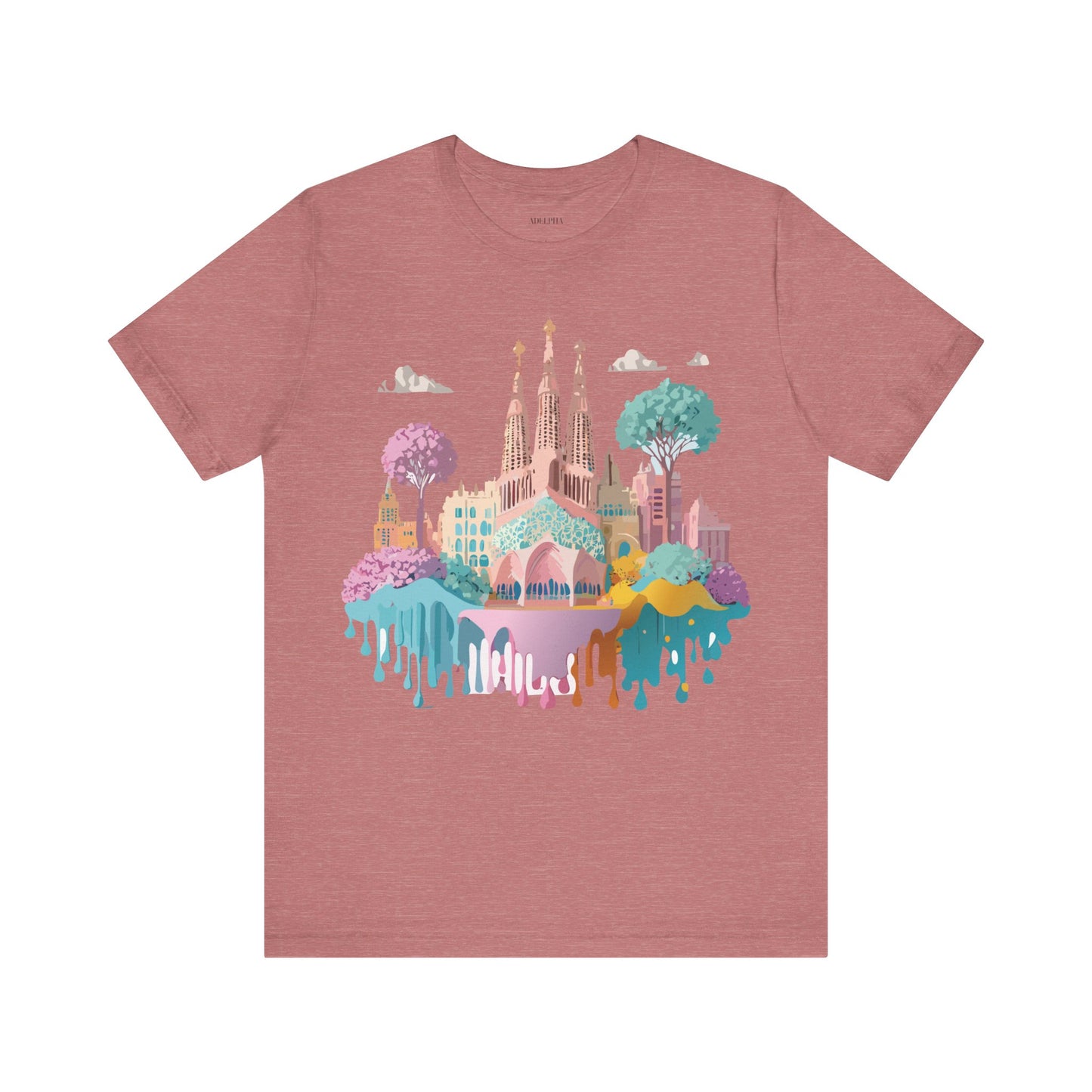 Natural Cotton Tee Shirt - Beautiful Places Collection - Barcelona