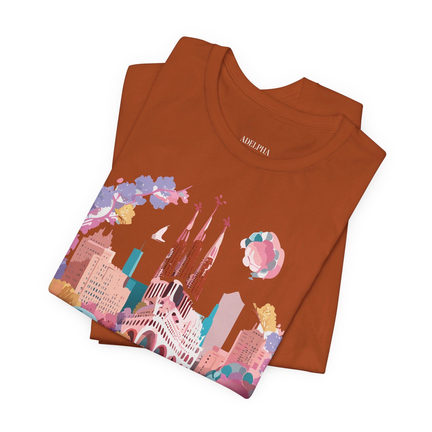 Natural Cotton Tee Shirt - Beautiful Places Collection - Barcelona