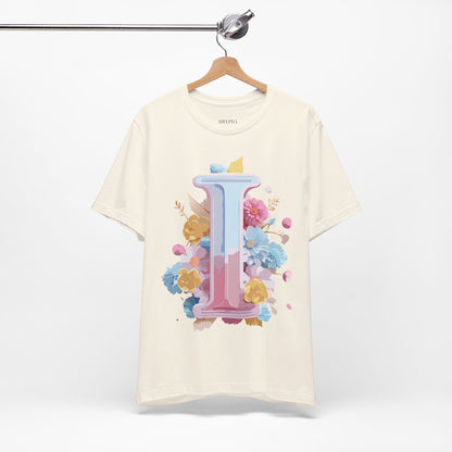 Natural Cotton Tee Shirt - Letters Collection - I Printify