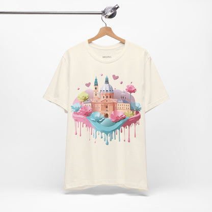 Natural Cotton Tee Shirt - Beautiful Places Collection - Prague Printify