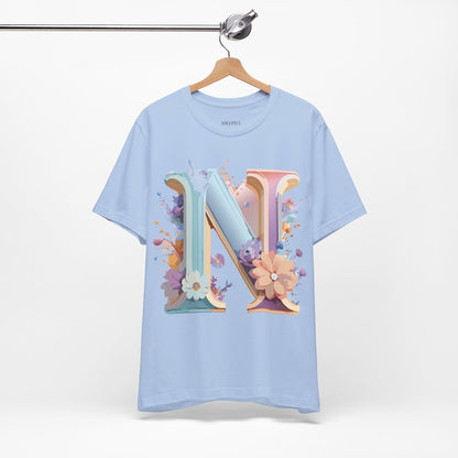 Natural Cotton Tee Shirt - Letters Collection - N Printify