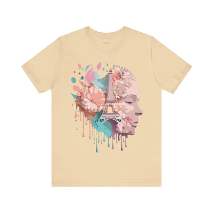 Natural Cotton Tee Shirt - Beautiful Places Collection - Paris Printify