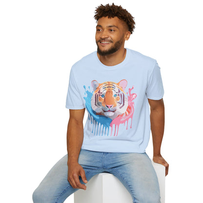 Tiger Shirt Unisex Animal Print Tee Gildan Softstyle 64000 Cotton