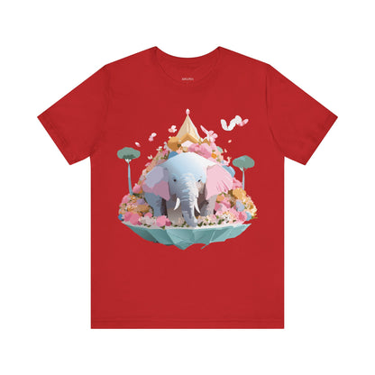 Natural Cotton Tee Shirt with Elephant Printify