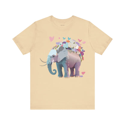 Natural Cotton Tee Shirt with Elephant Printify