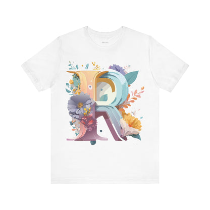 Natural Cotton Tee Shirt - Letters Collection - R Printify