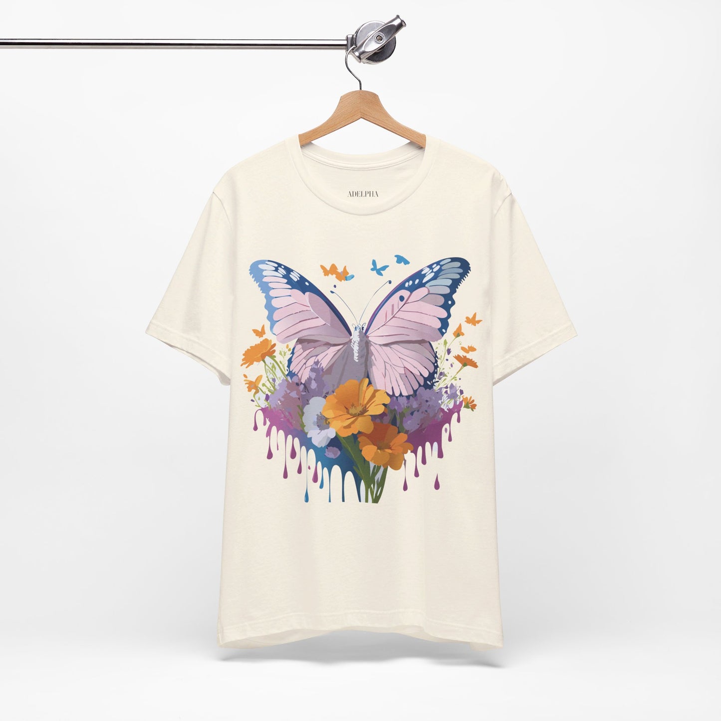 T-shirt en coton naturel avec papillon