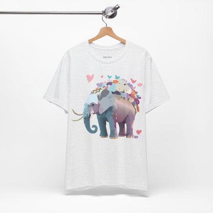 Natural Cotton Tee Shirt with Elephant Printify