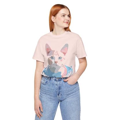 Natural Cotton Tee Shirt with Cat Printify