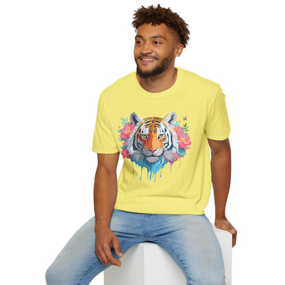 Tiger Shirt Unisex Animal Tee 100 Percent Ring Spun Cotton Softstyle