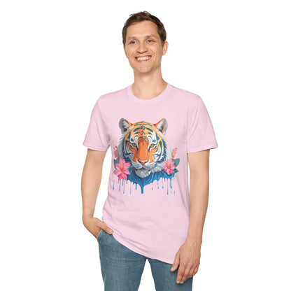 Tiger Unisex Softstyle T Shirt 100 Percent Cotton Gildan 64000 Animal Tee