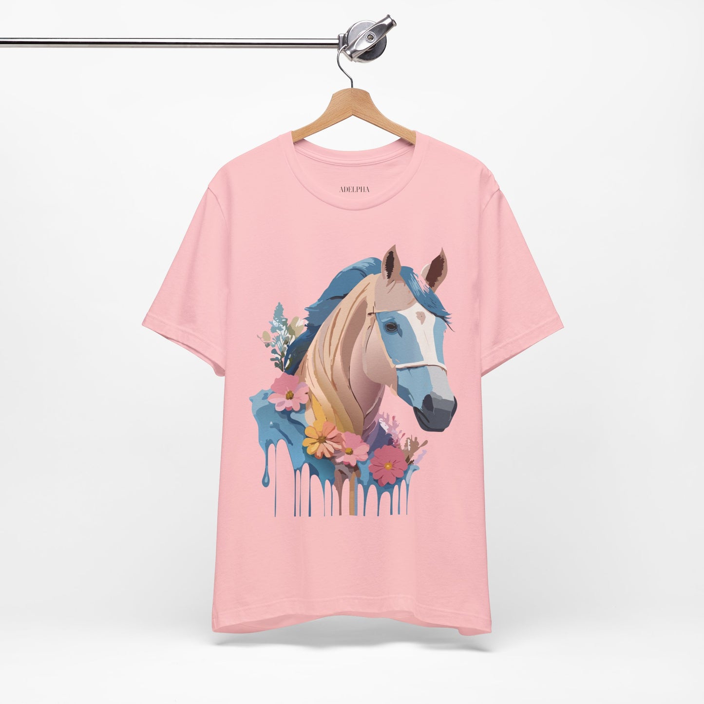 Natural Cotton Tee Shirt with Horse