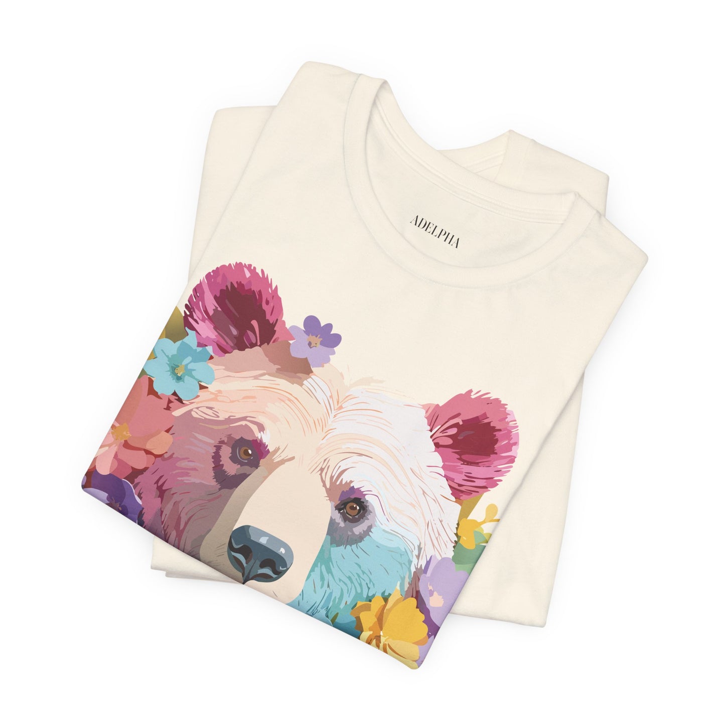 Natural Cotton Tee Shirt with Bear