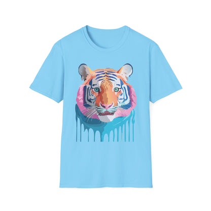 Tiger Print Unisex Softstyle Breathable Cotton Tee 64000 Gildan Shirt