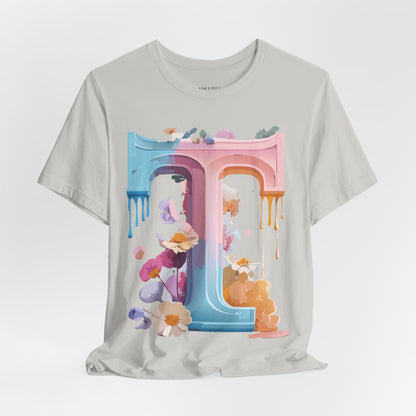 Natural Cotton Tee Shirt - Letters Collection - T Printify