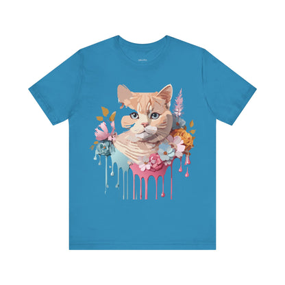 Natural Cotton Tee Shirt with Cat Printify