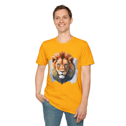 Lion Shirt Unisex Animal Tee Softstyle Gildan 64000 100 Percent Ring Spun Cotton