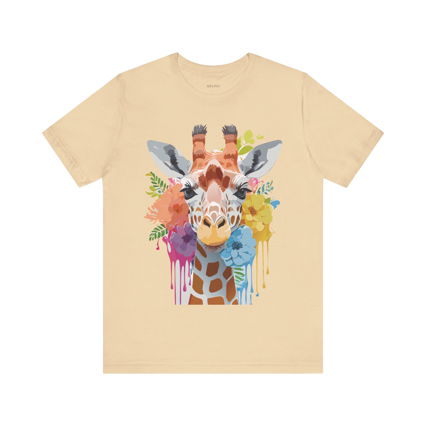 Natural Cotton Tee Shirt with Giraffe