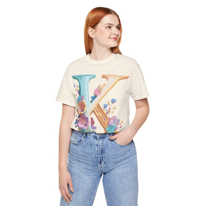 Natural Cotton Tee Shirt - Letters Collection - K Printify