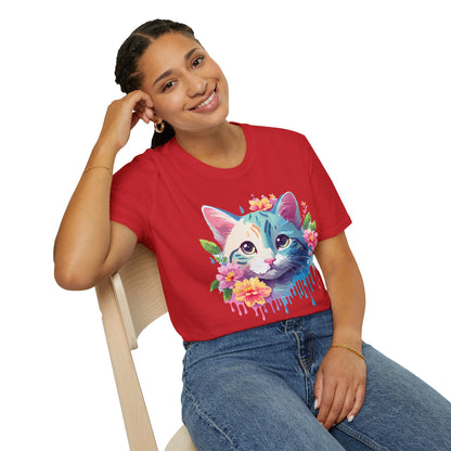Cat Shirt Unisex Cat Lover Tee Premium Gildan Softstyle 64000 Lightweight