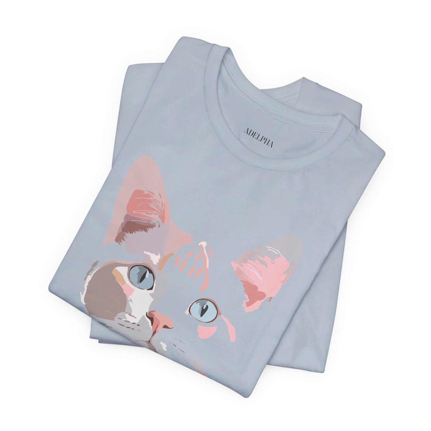 Natural Cotton Tee Shirt with Cat