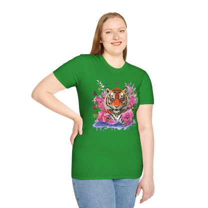 Tiger Shirt Unisex Gildan Softstyle Cotton Tee 100 Percent Ring Spun Comfort