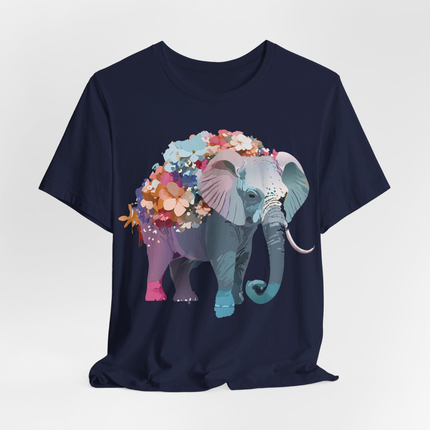 T-shirt en coton naturel avec motif éléphant