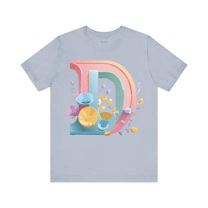 Natural Cotton Tee Shirt - Letters Collection - D Printify