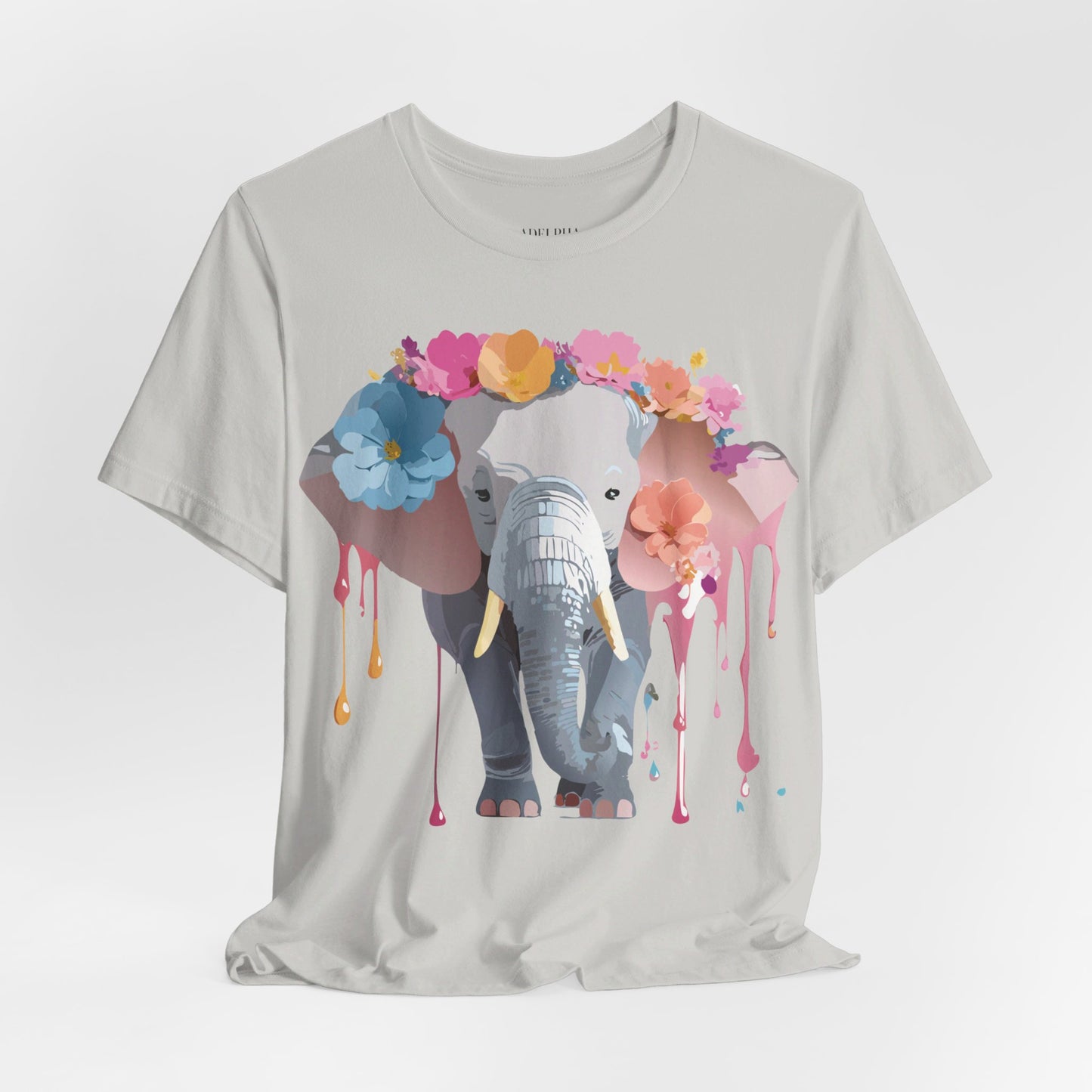 T-shirt en coton naturel avec motif éléphant